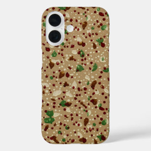 Retro decoratieve verf spatten behangpatroon iPhone 16 hoesje