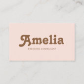 Retro Decorative Minimalist Blush Brown Visitekaartje (Voorkant)