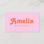 Retro Decorative Minimalist Pink Orange Afsprakenkaartje (Achterkant)