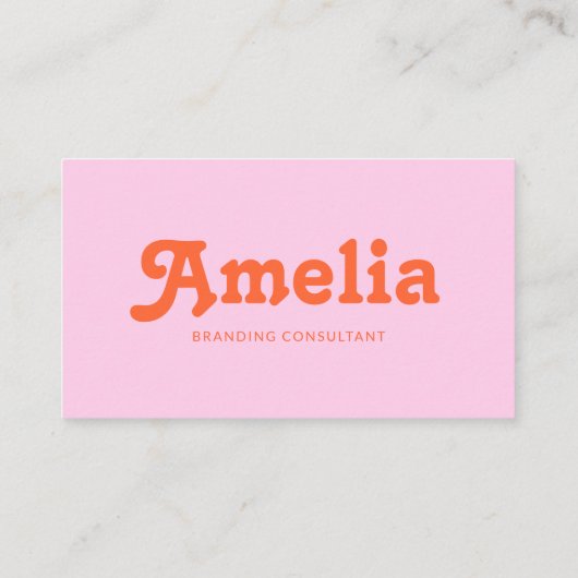 Retro Decorative Minimalist Pink Orange Afsprakenkaartje (Achterkant)