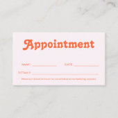 Retro Decorative Minimalist Pink Orange Afsprakenkaartje (Voorkant)