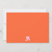 Retro Decorative Minimalist Pink Orange Notitiekaartje (Achterkant)