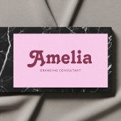 Retro Decorative Minimalist Pink Visitekaartje