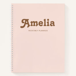 Retro Decorative Simple Blush Pink Orange Notitieboek