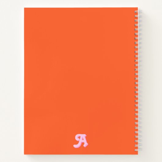 Retro Decorative Simple Pink Orange Notitieboek (Achterkant)