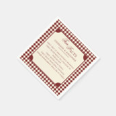 Retro Deep Red & Ivory Fun Facts Old Money Wedding Servet (Hoek)
