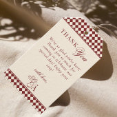 Retro Deep Red & Ivory Old Money Wedding Thank You Cadeaulabel