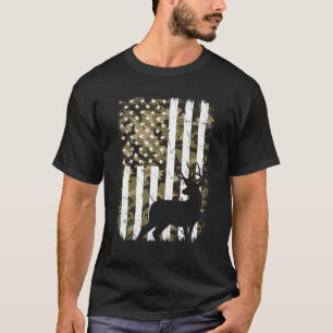 Retro Deer Hunting Patriotic Hunter USA American F T-shirt