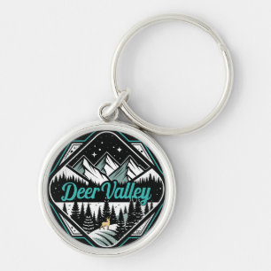 Retro Deer Valley Ski Sleutelhanger