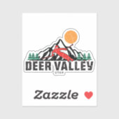 Retro Deer Valley Ski Sticker (Vel)