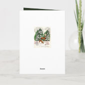 Retro  Deer Voeg sentiment toe Feestdagen Kaart (Achterkant)