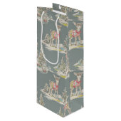 retro deer wijn cadeautas (Voorkant Gekanteld)