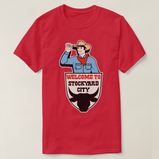 Retro Defect STOCKYARD CITY Oklahoma Sign T-shirt (Design voorkant)