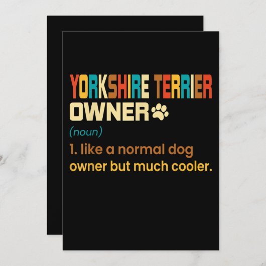 Retro Definition Yorkshire Terrier Owner (Voorkant / Achterkant)