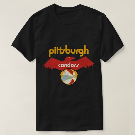 Retro Defunct Pittsburgh Condors ABA Basketball Te T-shirt (Design voorkant)