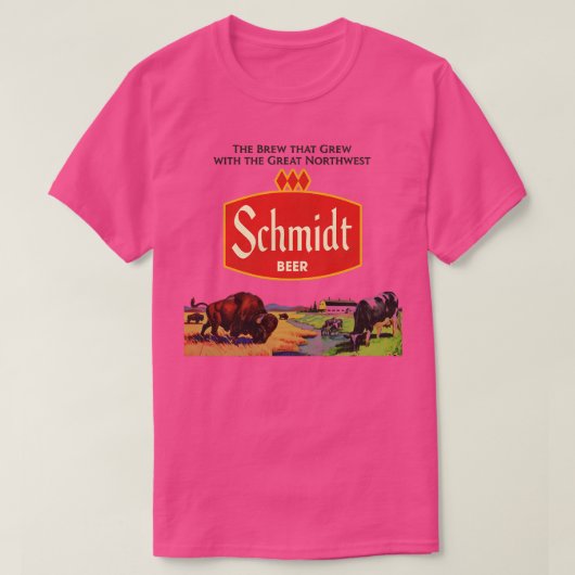 Retro Defunct Schmidt Beer Northwest Landschap T-shirt (Design voorkant)