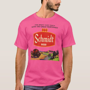 Retro Defunct Schmidt Beer Northwest Landschap T-shirt