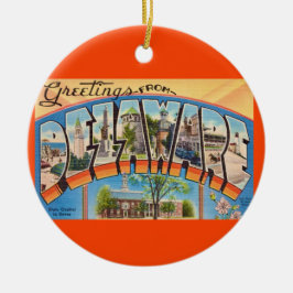 Retro Delaware Greetings Keramisch Ornament