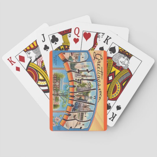 Retro Delaware Greetings Playing Cards Pokerkaarten (Achterkant)