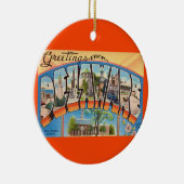 Retro Delaware Groeten Keramisch Ornament (Rechts)