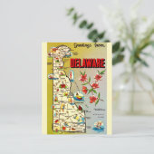 Retro Delaware Kaart Ansichtkaart (Staand voorkant)