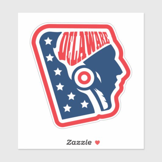 Retro Delaware staatsvlag Sticker (Vel)