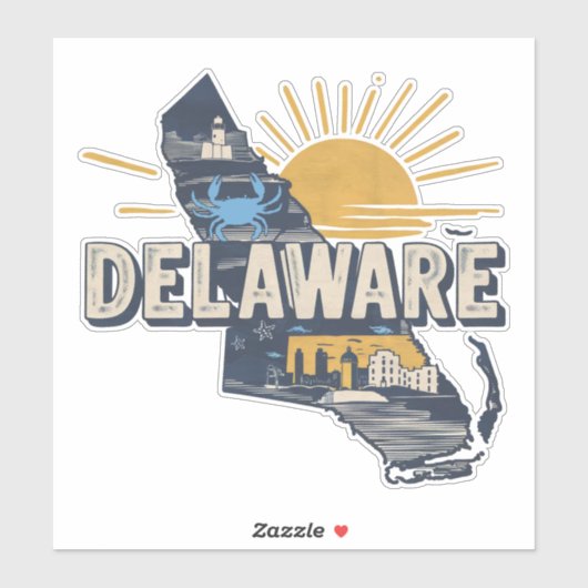Retro Delaware Sticker (Vel)