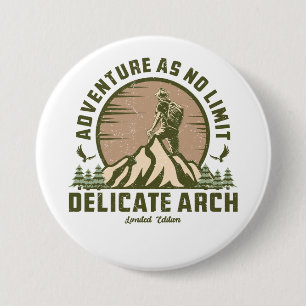 Retro Delicate Arch Hike Sunset T-shirt Ronde Button 7,6 Cm