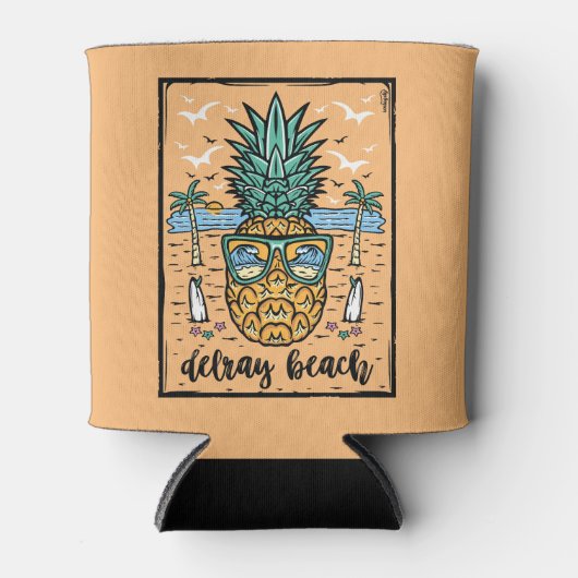 Retro Delray Beach Florida Blikjeskoeler (Voorkant)