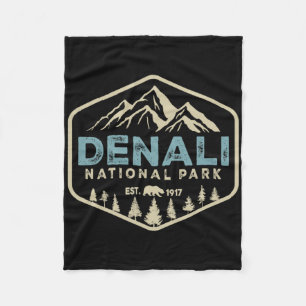 Retro Denali National Park Bergen Natuur Vintag Fleece Deken