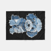 Retro Denim Hond Patch, Grappige Versleten Blauwe Fleece Deken (Voorkant (Horizontaal))