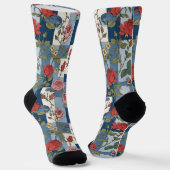 Retro denim patchwork met Rozen Sokken (Gebogen)