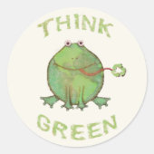  / Retro Denk Groene Kikker Stickers (Voorkant)