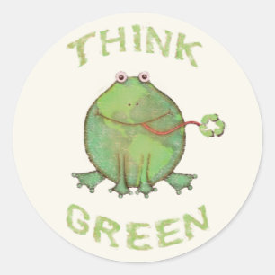 / Retro Denk Groene Kikker Stickers