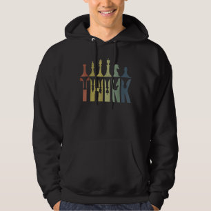  Retro denk schaakstukken Hoodie