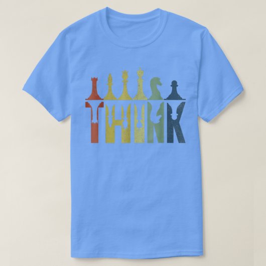  Retro denk schaakstukken Shirt (Design voorkant)
