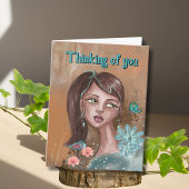 Retro  denken van je hand geschilderd kaart