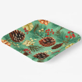 Retro dennenappels Kerstmis Groot Papieren Bordje (Gebogen)