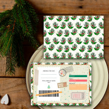 Retro Dennentakken Kerstkaartje Cadeaubon