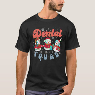 Retro Dental Squad Grappige Tanden Santa Claus Mer T-shirt