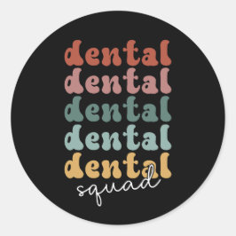 Retro Dental Squad | tandheelkundig team | tandhee Ronde Sticker