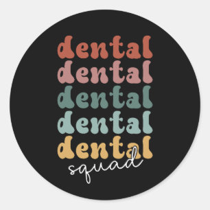 Retro Dental Squad   tandheelkundig team   tandhee Ronde Sticker