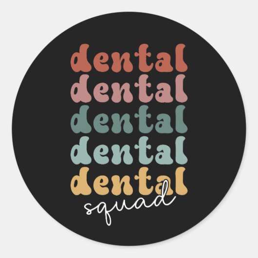 Retro Dental Squad | tandheelkundig team | tandhee Ronde Sticker (Voorkant)
