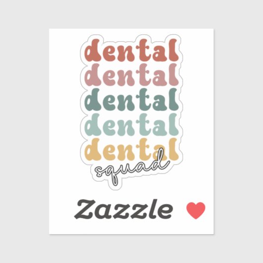 Retro Dental Squad | tandheelkundig team | tandhee Sticker (Vel)