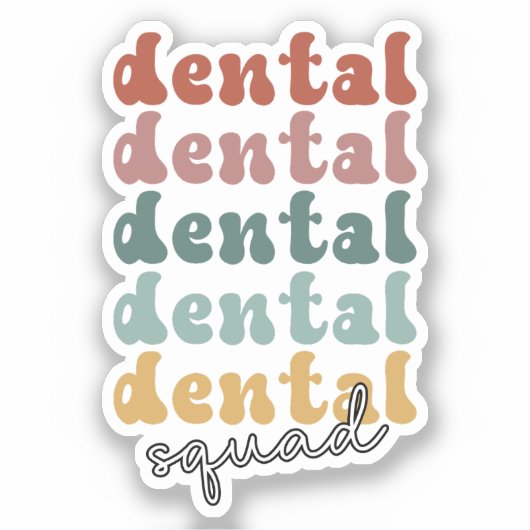 Retro Dental Squad | tandheelkundig team | tandhee Sticker (Voorkant)