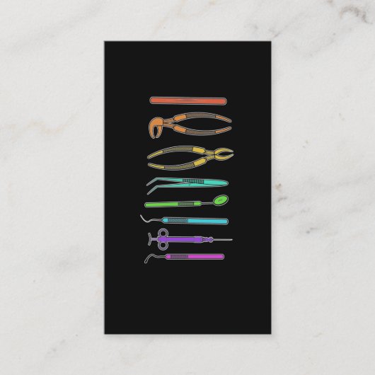 Retro Dentist Tools Dental Assistant Dental Visitekaartje (Voorkant)