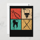 Retro Dentist Tools tandassistent Briefkaart (Voorkant / Achterkant)