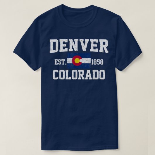 Retro Denver Colorado Est T-shirt (Design voorkant)