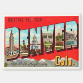 Retro Denver Colorado magneet ansichtkaart (Voorkant)