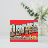 Retro Denver Colorado Postcard Briefkaart (Staand voorkant)
